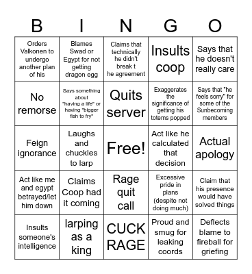 How Marshall is Going to Respond to Confrontation BINGO Card