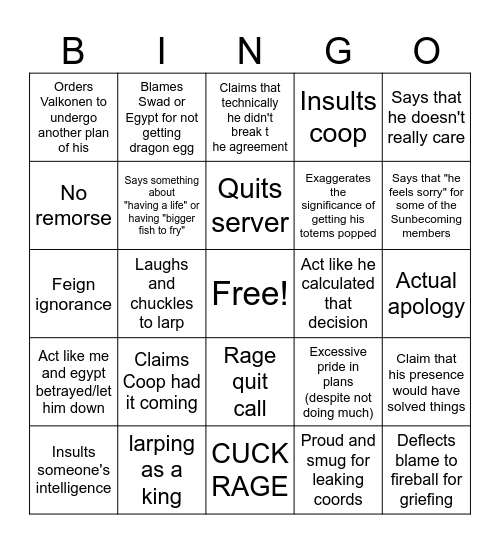 How Marshall is Going to Respond to Confrontation BINGO Card