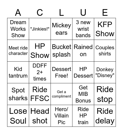 Jinkies! Bingo Card