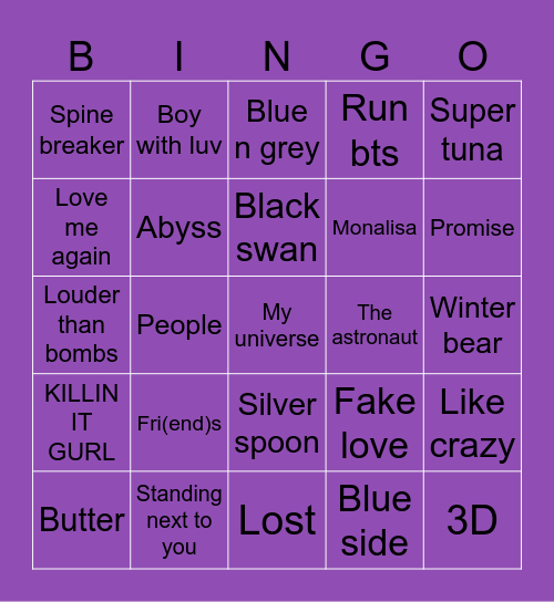 Bingo night #1 Bingo Card