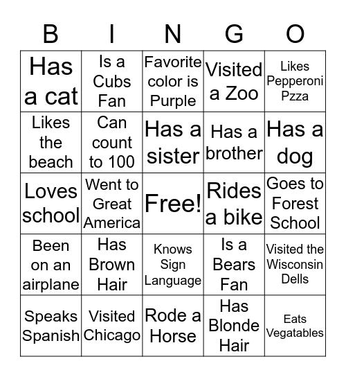 DHH BINGO Card