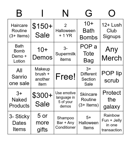 Back to Ghoul Bingo Card