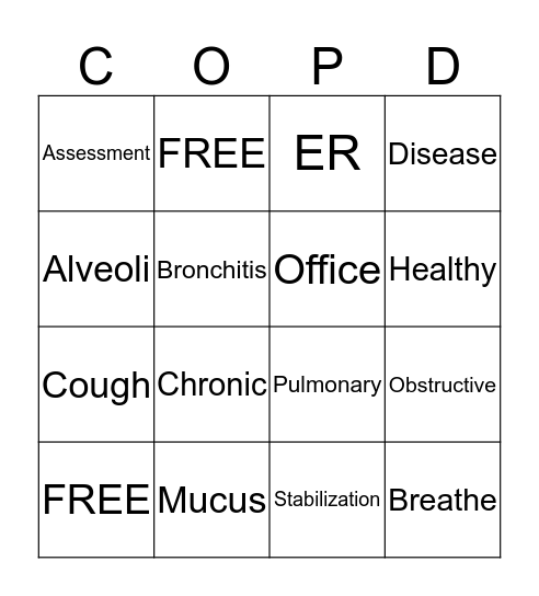 COPD BINGO Card