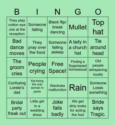 Wedding Bingo Card