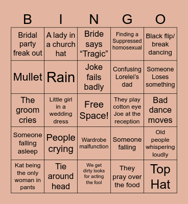 Wedding Bingo Card