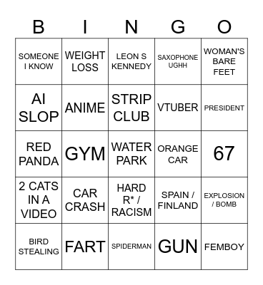 TIKTOK/ IG BINGO Card