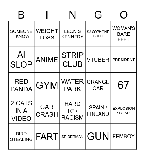 TIKTOK/ IG BINGO Card