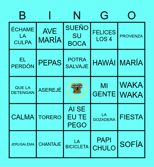 HITS DEL VERANO Bingo Card