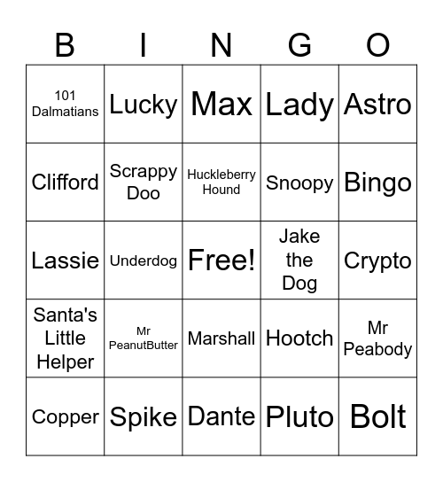 Dog Days of Summer Bingo Card