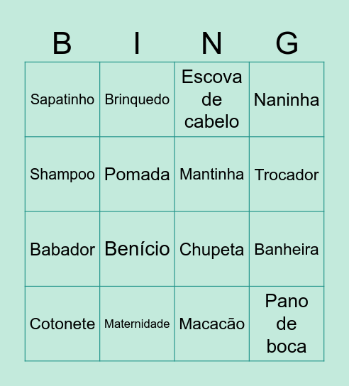 Chá do Benício Bingo Card