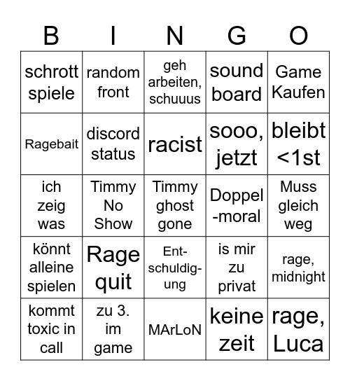 TEK 1.0 Bingo Card