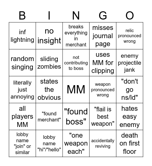 ADVR Bingo Card