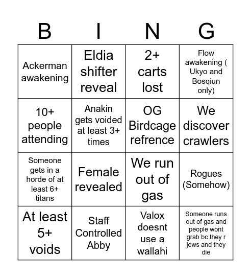 First Expo Bingo Card