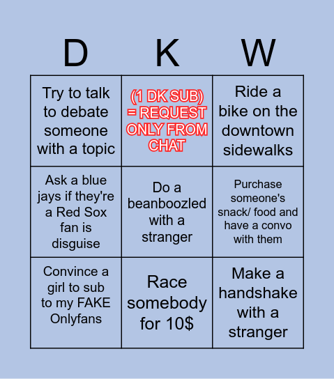 IRL BINGO Card