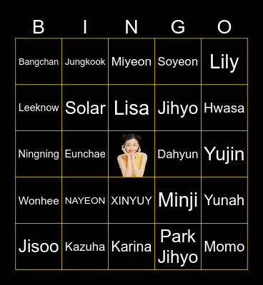 KPOP Bingo Card