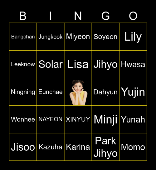 KPOP Bingo Card