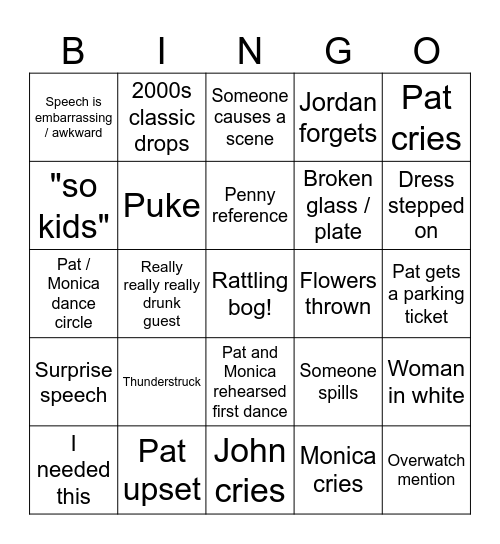 PandM2 Bingo Card