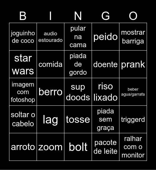 wuant bingo Card