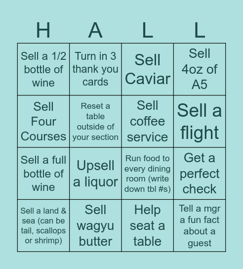 Saturday Night Chop Shop!! Bingo Card