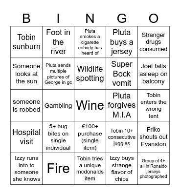 Porto Bingo Card