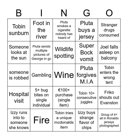 Porto Bingo Card