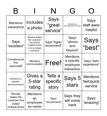 Review Bingo Card
