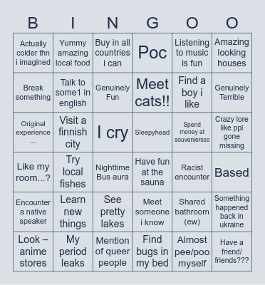 Trip to Finland♡ Bingo Card