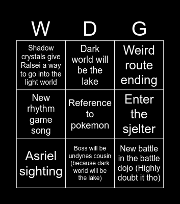 Eetel chapter 6 bingel Bingo Card