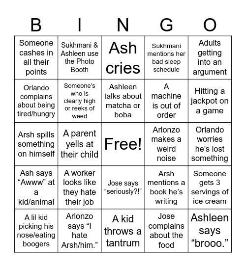 Bday Bingo Card