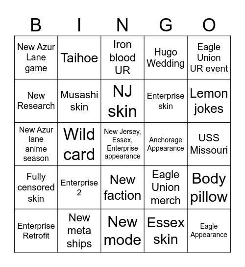 AZLN 8th anni bingo Card