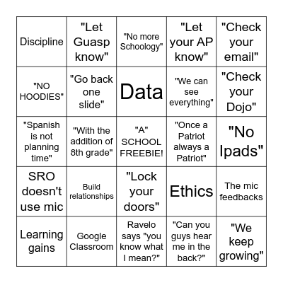 PSN Bingo Card