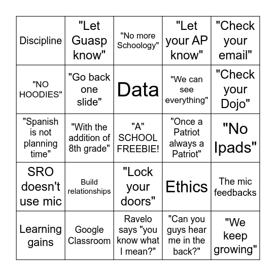 PSN Bingo Card