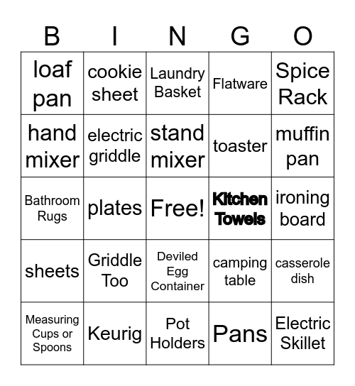 Gabby & Kile  October 17, 2026 Bingo Card