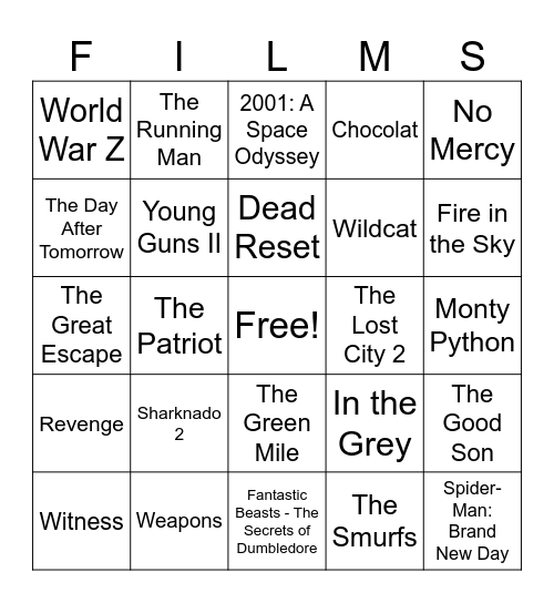 Movies_08082026 Bingo Card