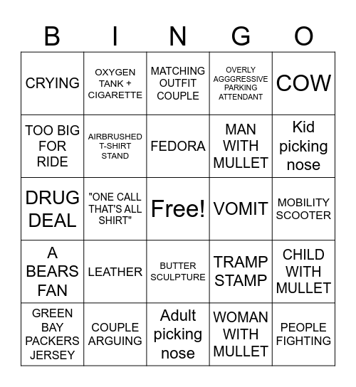 WI State Fair BINGO Card