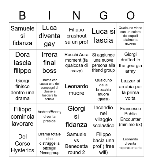 Giorgis Bingo Card