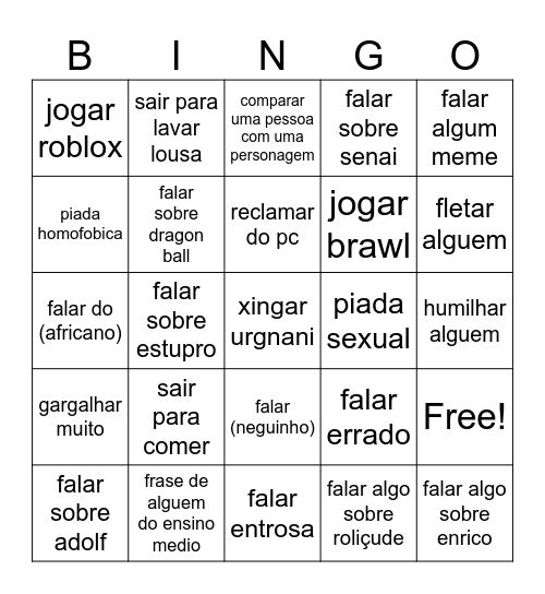 JD BINGO Card