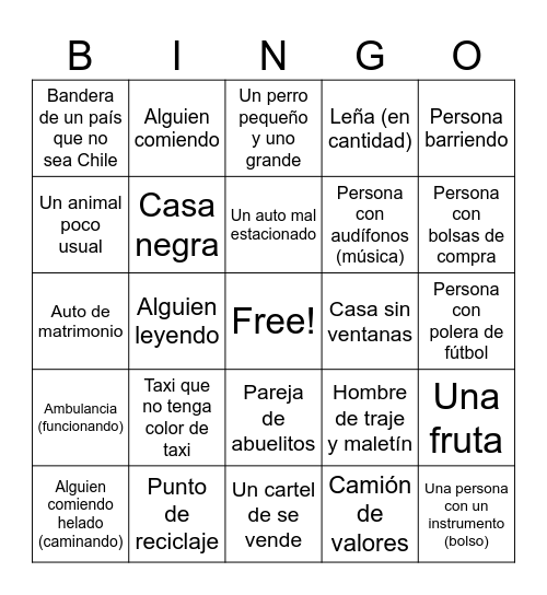 El primer bingo Card