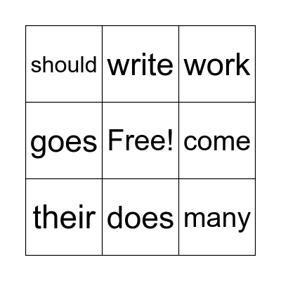 Heart Words Term 3 Bingo Card