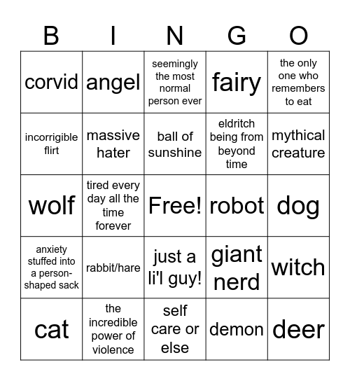 System Bingo Card