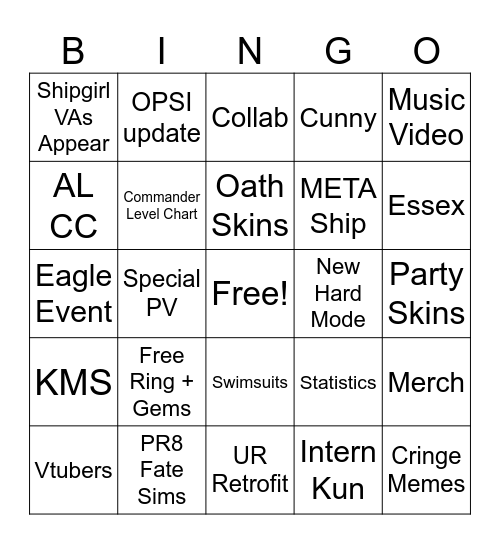 AL 8th Anni Bingo Card