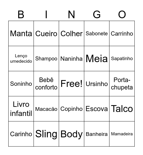 CHÁ DO SAMUEL Bingo Card