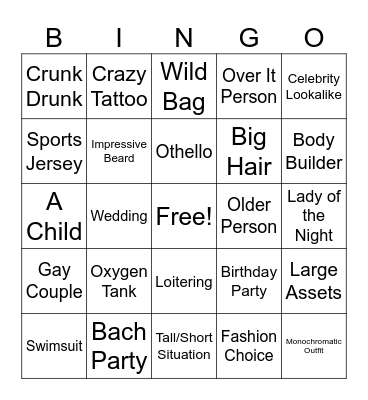 Casino Bingo Card