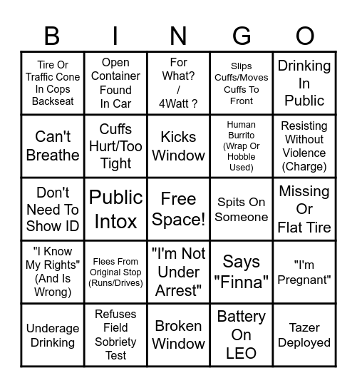 Human Dilemma Bingo Card