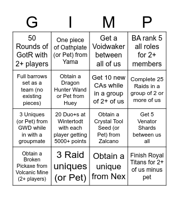 GIM Group Bingo Card