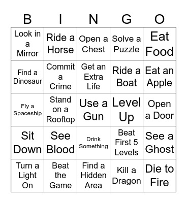 Any Game Bingo Card