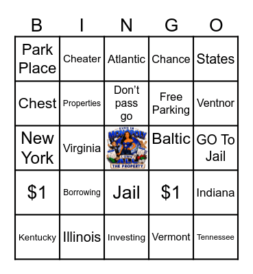 Sam’s 40th Monopoly Bingo Card