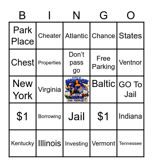 Sam’s 40th Monopoly Bingo Card
