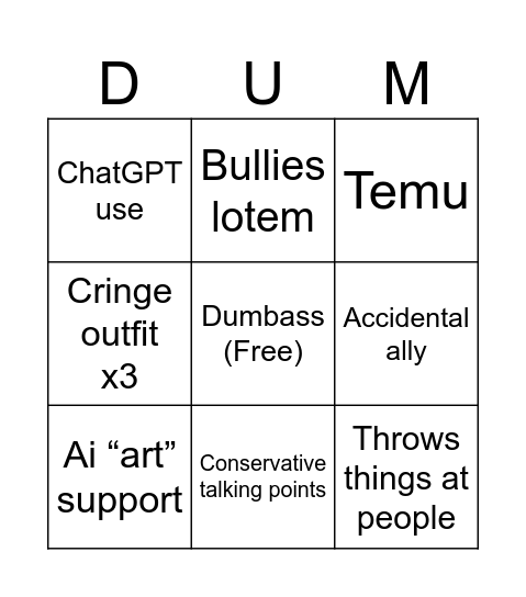 Wilder bingo for 2026/7 Bingo Card
