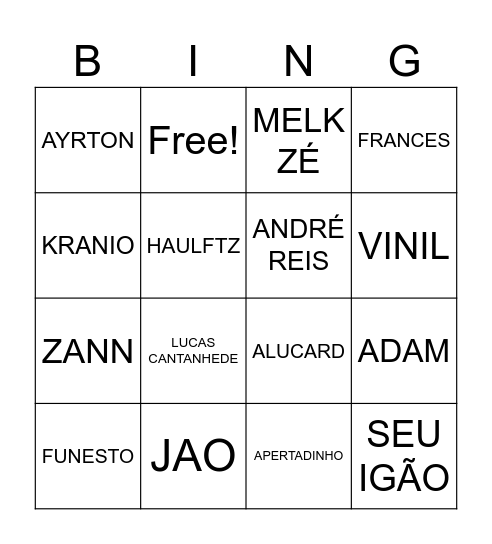 POSSIBILIDADES... Bingo Card